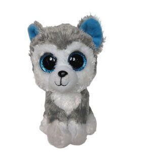 Ty Beanie Boos Slush Husky Puppy Dog Gray White Plush Stuffed Animal 2017 6.5"